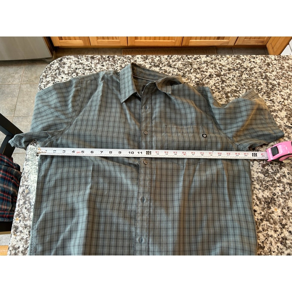 Marmot Button Down Shirt Mens Large Grey Plaid Short Sleeve Hiking Technical Top - Picture 11 of 12
